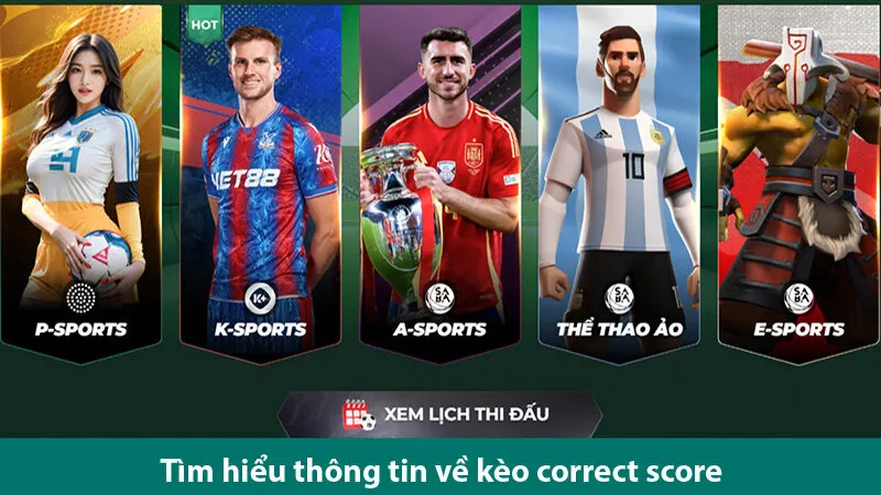 Khám phá các loại cược và cách chơi kèo Correct Score