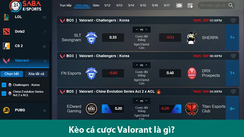 Tìm hiểu các loại kèo và bí quyết cá cược game Valorant dễ thắng
